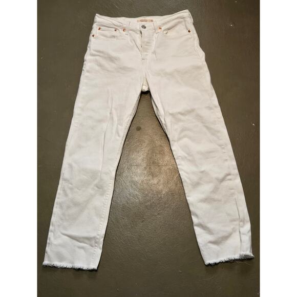 Levi's Premium High Rise Wedgie Straight Raw Hem Jeans In Cold Feet Size‎ 29 - Picture 3 of 7